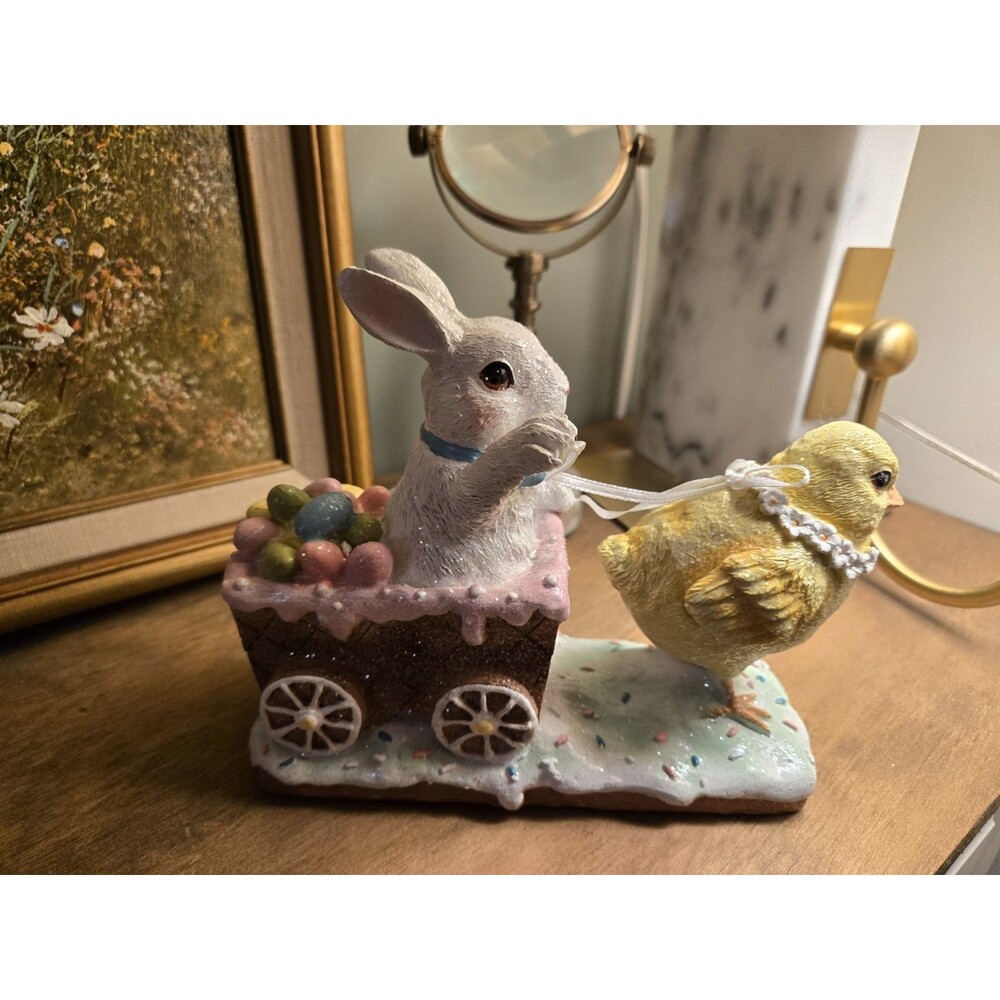 Valerie Parr Hill Resin Chick With Easter Cart